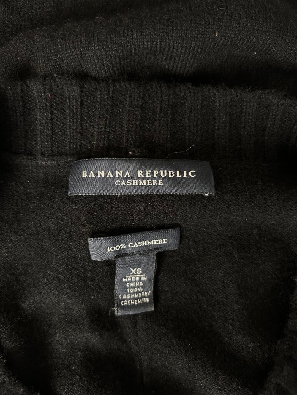 Banana Republic 100% Cashmere Short Sleeve Sweater Dress Black Crew Neck XS - Picture 5 of 8